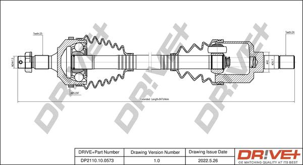 Dr!ve+ DP2110.10.0573 - Приводной вал autospares.lv