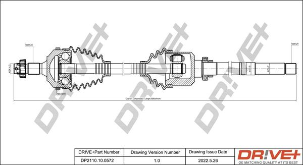 Dr!ve+ DP2110.10.0572 - Приводной вал autospares.lv