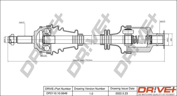 Dr!ve+ DP2110.10.0649 - Приводной вал autospares.lv