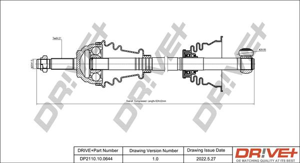 Dr!ve+ DP2110.10.0644 - Приводной вал autospares.lv