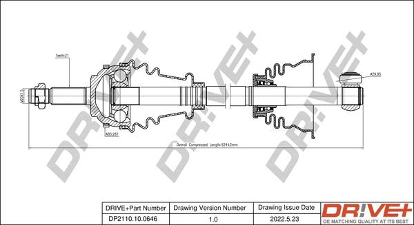 Dr!ve+ DP2110.10.0646 - Приводной вал autospares.lv