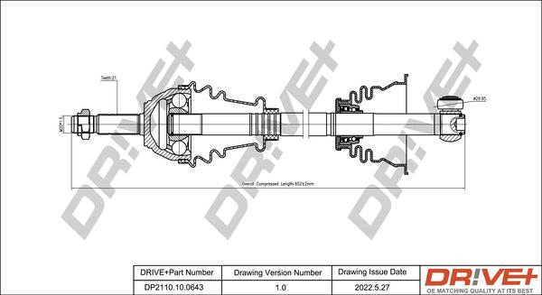 Dr!ve+ DP2110.10.0643 - Приводной вал autospares.lv