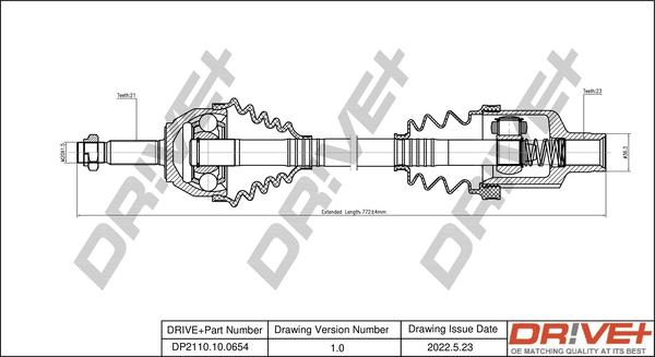 Dr!ve+ DP2110.10.0654 - Приводной вал autospares.lv