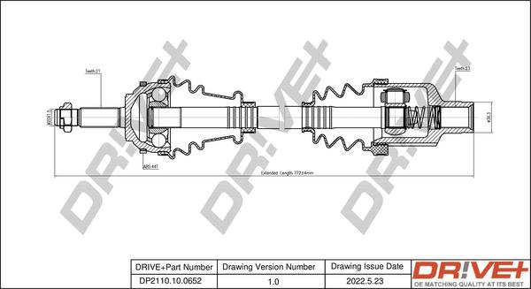 Dr!ve+ DP2110.10.0652 - Приводной вал autospares.lv