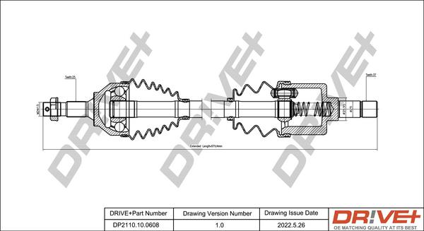 Dr!ve+ DP2110.10.0608 - Приводной вал autospares.lv