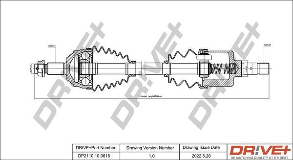 Dr!ve+ DP2110.10.0615 - Приводной вал autospares.lv