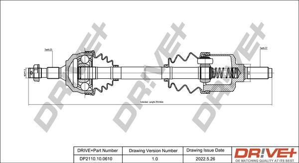 Dr!ve+ DP2110.10.0610 - Приводной вал autospares.lv