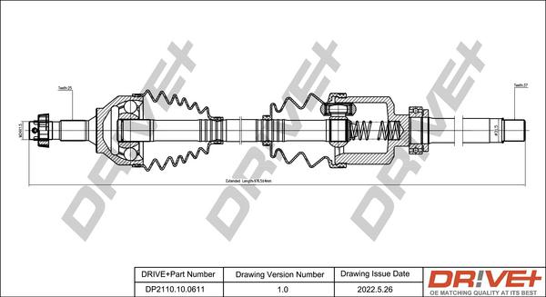 Dr!ve+ DP2110.10.0611 - Приводной вал autospares.lv