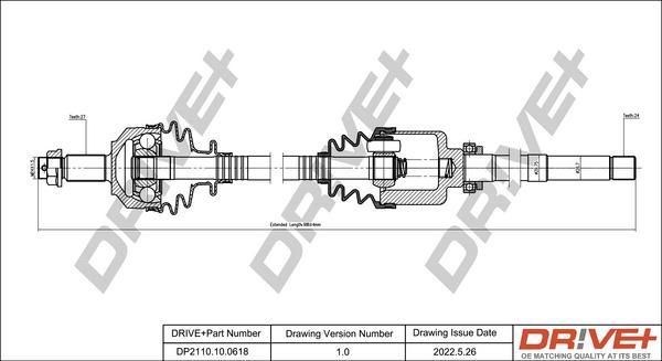 Dr!ve+ DP2110.10.0618 - Приводной вал autospares.lv