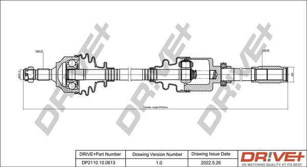 Dr!ve+ DP2110.10.0613 - Приводной вал autospares.lv