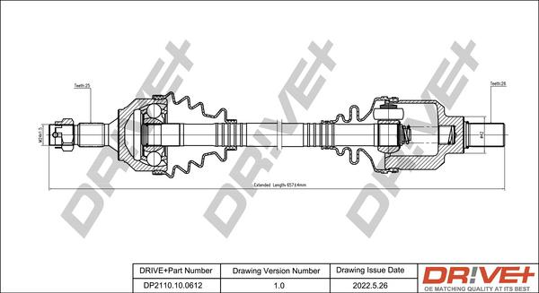 Dr!ve+ DP2110.10.0612 - Приводной вал autospares.lv