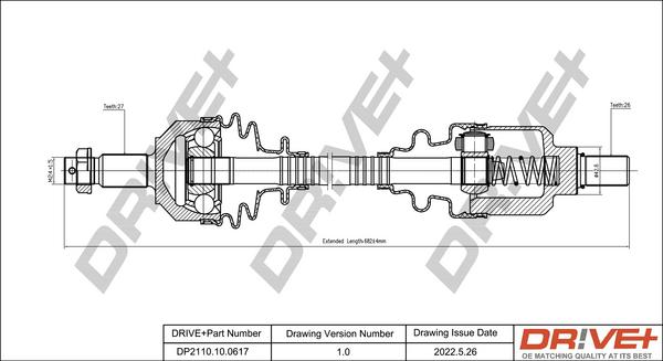 Dr!ve+ DP2110.10.0617 - Приводной вал autospares.lv