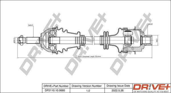 Dr!ve+ DP2110.10.0685 - Приводной вал autospares.lv