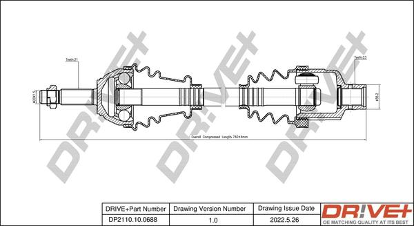 Dr!ve+ DP2110.10.0688 - Приводной вал autospares.lv