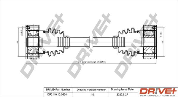 Dr!ve+ DP2110.10.0634 - Приводной вал autospares.lv