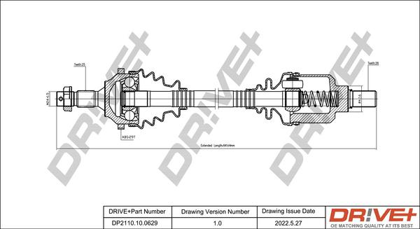 Dr!ve+ DP2110.10.0629 - Приводной вал autospares.lv