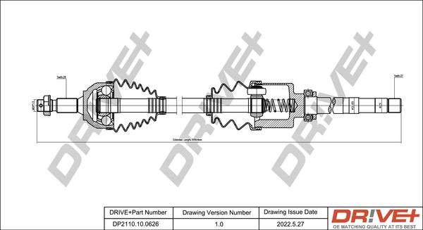 Dr!ve+ DP2110.10.0626 - Приводной вал autospares.lv