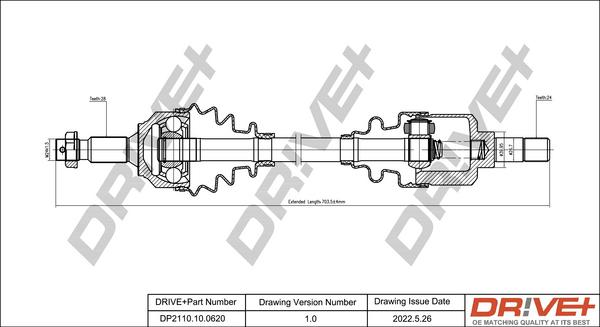 Dr!ve+ DP2110.10.0620 - Приводной вал autospares.lv