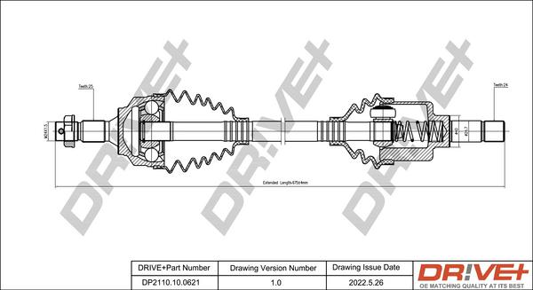 Dr!ve+ DP2110.10.0621 - Приводной вал autospares.lv