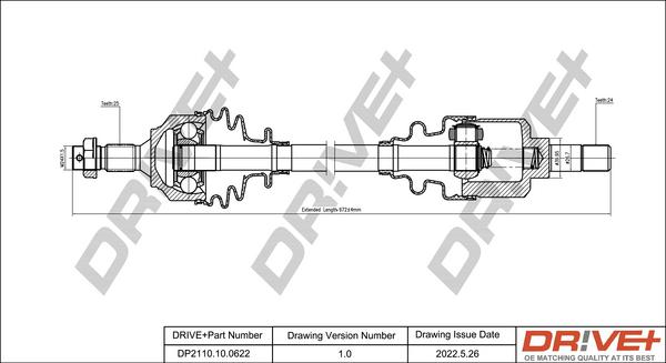 Dr!ve+ DP2110.10.0622 - Приводной вал autospares.lv