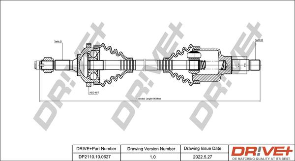 Dr!ve+ DP2110.10.0627 - Приводной вал autospares.lv