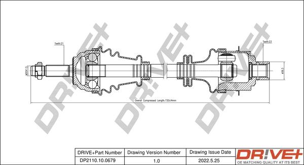 Dr!ve+ DP2110.10.0679 - Приводной вал autospares.lv