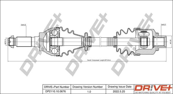 Dr!ve+ DP2110.10.0676 - Приводной вал autospares.lv