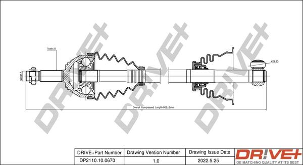 Dr!ve+ DP2110.10.0670 - Приводной вал autospares.lv