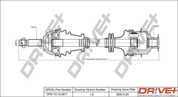 Dr!ve+ DP2110.10.0671 - Приводной вал autospares.lv