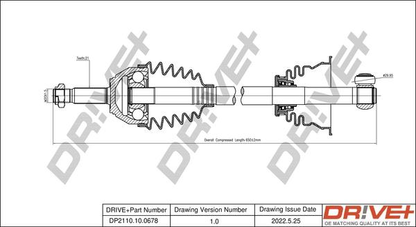 Dr!ve+ DP2110.10.0678 - Приводной вал autospares.lv