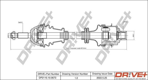 Dr!ve+ DP2110.10.0673 - Приводной вал autospares.lv