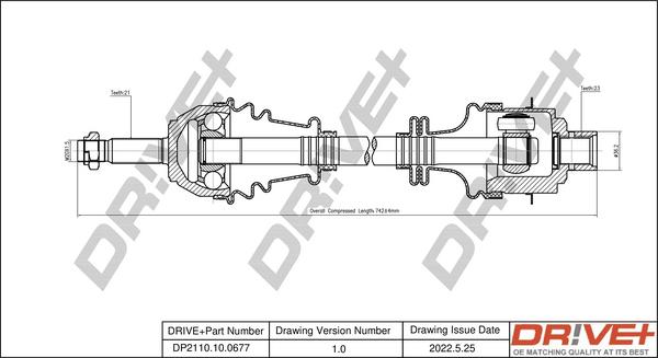 Dr!ve+ DP2110.10.0677 - Приводной вал autospares.lv