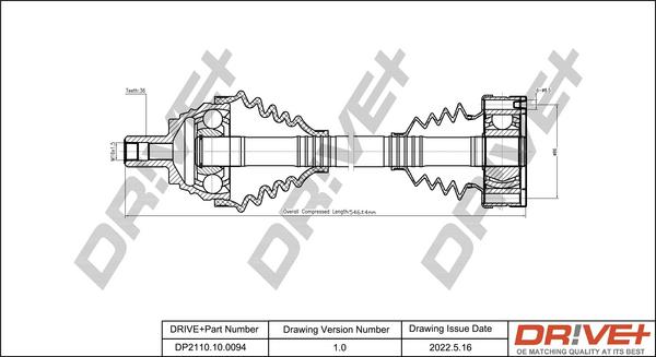 Dr!ve+ DP2110.10.0094 - Приводной вал autospares.lv