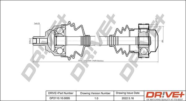 Dr!ve+ DP2110.10.0095 - Приводной вал autospares.lv