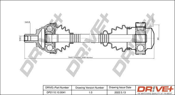 Dr!ve+ DP2110.10.0041 - Приводной вал autospares.lv