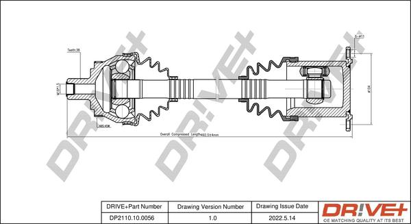 Dr!ve+ DP2110.10.0056 - Приводной вал autospares.lv