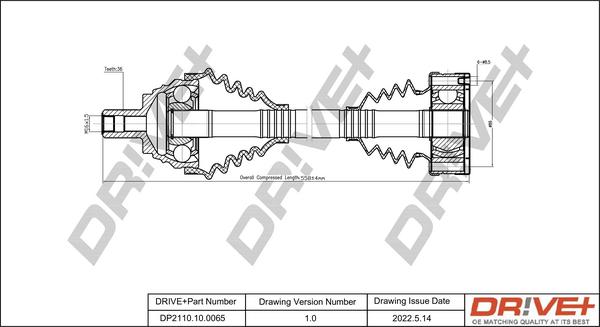 Dr!ve+ DP2110.10.0065 - Приводной вал autospares.lv