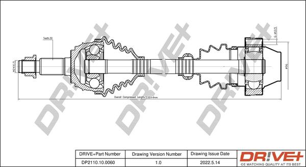 Dr!ve+ DP2110.10.0060 - Приводной вал autospares.lv