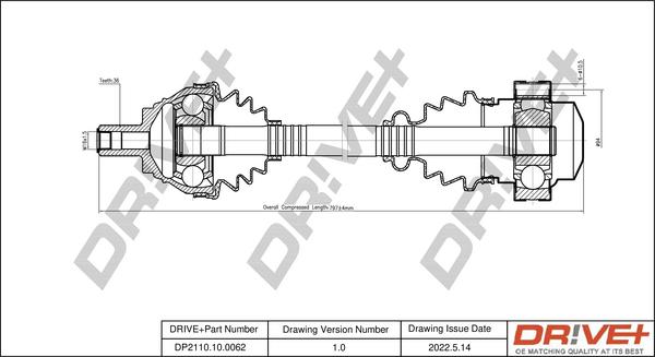 Dr!ve+ DP2110.10.0062 - Приводной вал autospares.lv