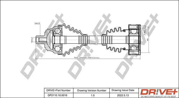 Dr!ve+ DP2110.10.0016 - Приводной вал autospares.lv