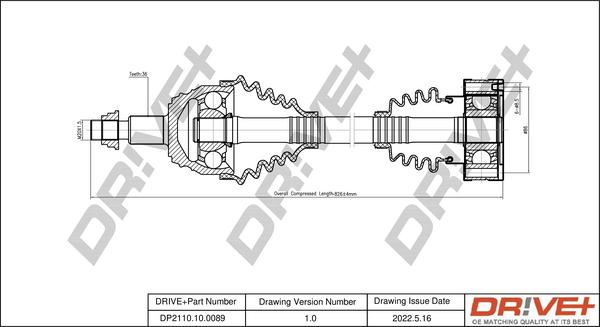 Dr!ve+ DP2110.10.0089 - Приводной вал autospares.lv