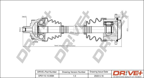 Dr!ve+ DP2110.10.0084 - Приводной вал autospares.lv