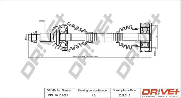 Dr!ve+ DP2110.10.0085 - Приводной вал autospares.lv