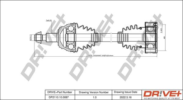 Dr!ve+ DP2110.10.0087 - Приводной вал autospares.lv