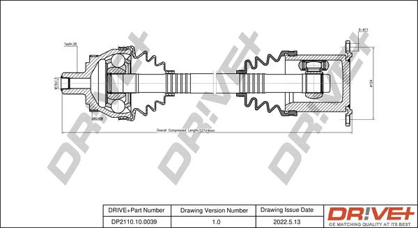 Dr!ve+ DP2110.10.0039 - Приводной вал autospares.lv