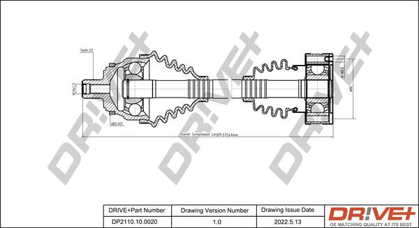 Dr!ve+ DP2110.10.0020 - Приводной вал autospares.lv