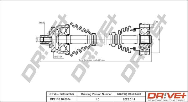 Dr!ve+ DP2110.10.0074 - Приводной вал autospares.lv