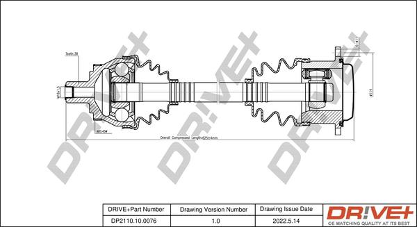 Dr!ve+ DP2110.10.0076 - Приводной вал autospares.lv