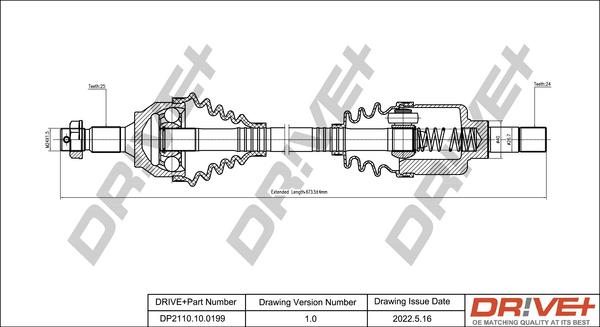 Dr!ve+ DP2110.10.0199 - Приводной вал autospares.lv