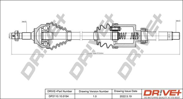 Dr!ve+ DP2110.10.0194 - Приводной вал autospares.lv